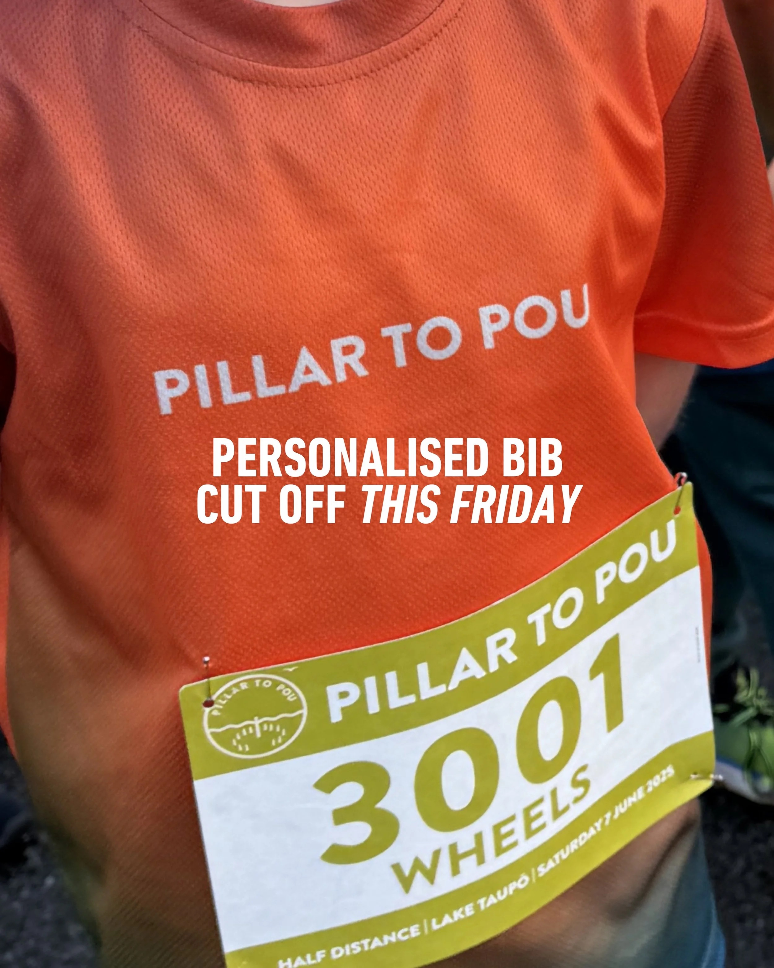 It might just be a race bib to some grown-ups. But for kids? Seeing their own name printed on it for race day feels pretty special.

Personalised bibs for both the Pillar to Pou main event and kids&rsquo; event close this Friday 29 May at midnight. A