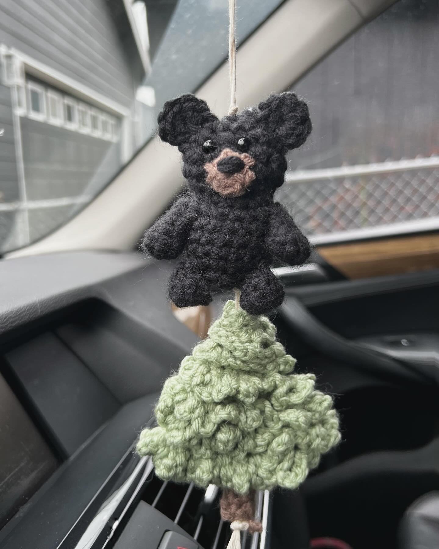 Black Bear Rearview Mirror Decor