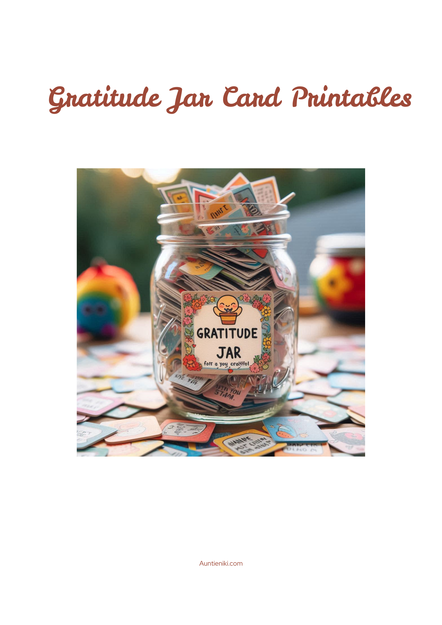 Gratitude Jar Card Printables