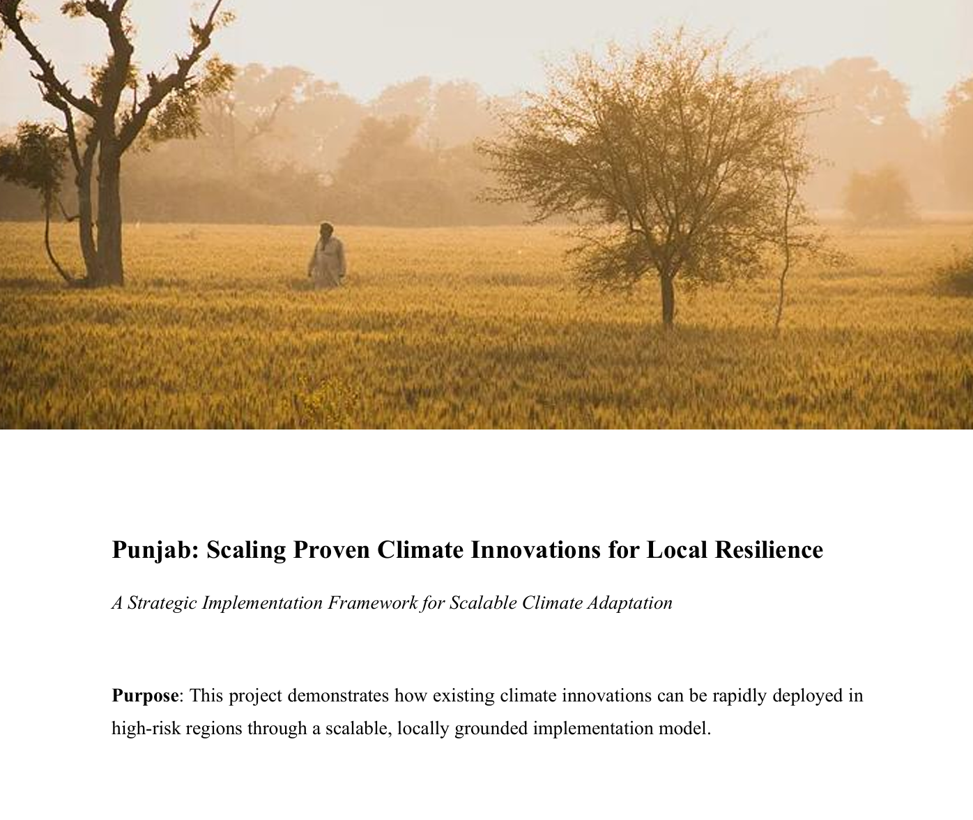 Punjab: Scaling Proven Climate Innovations for Local Resilience