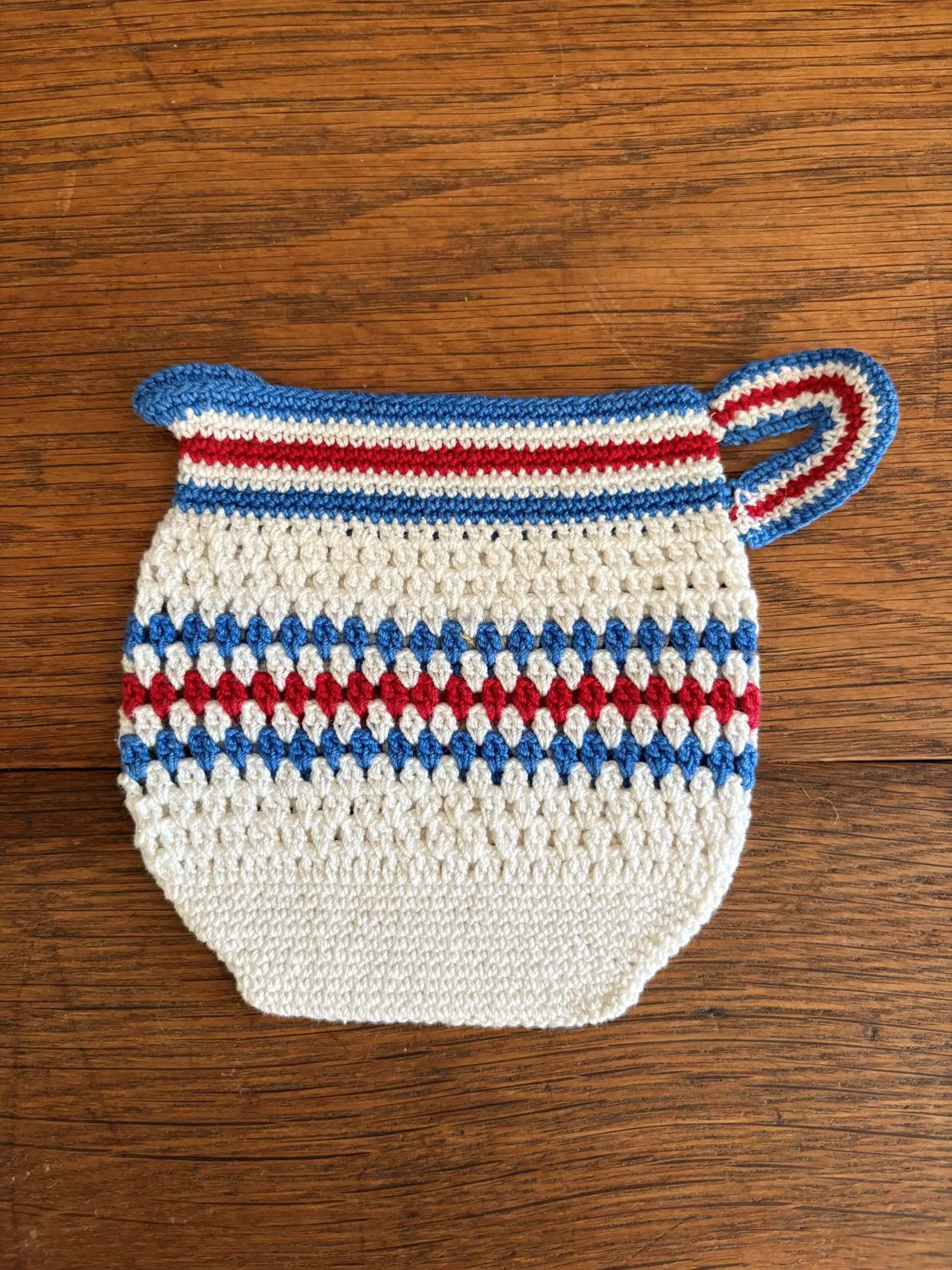 Vintage Crocheted Pot Holder - Pitcher