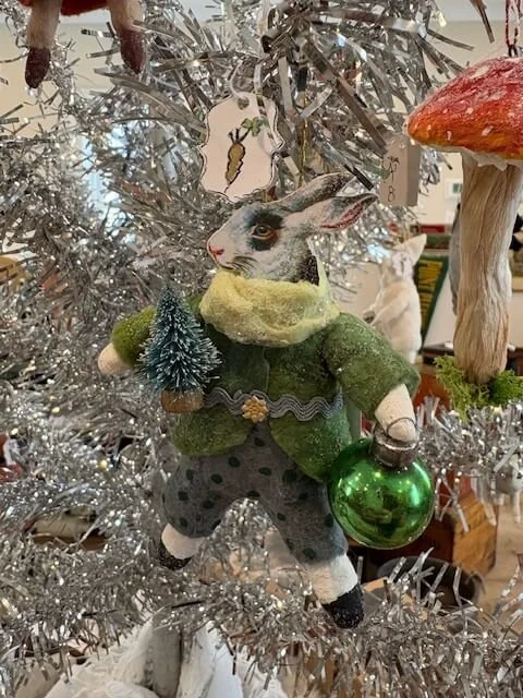 Handcrafted Spun Cotton Rabbit (Green)