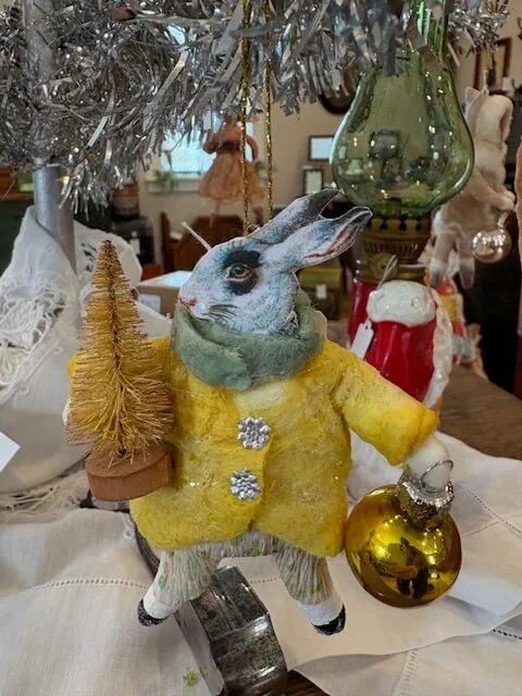 Handcrafted Spun Cotton Rabbit (Yellow)