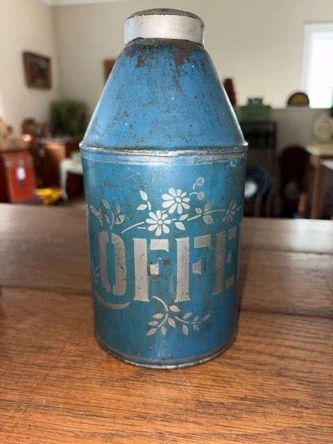 BLUE Stencilled Coffee Canister