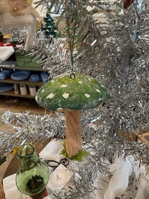 Handcrafted Spun Cotton Mushroom (Green)