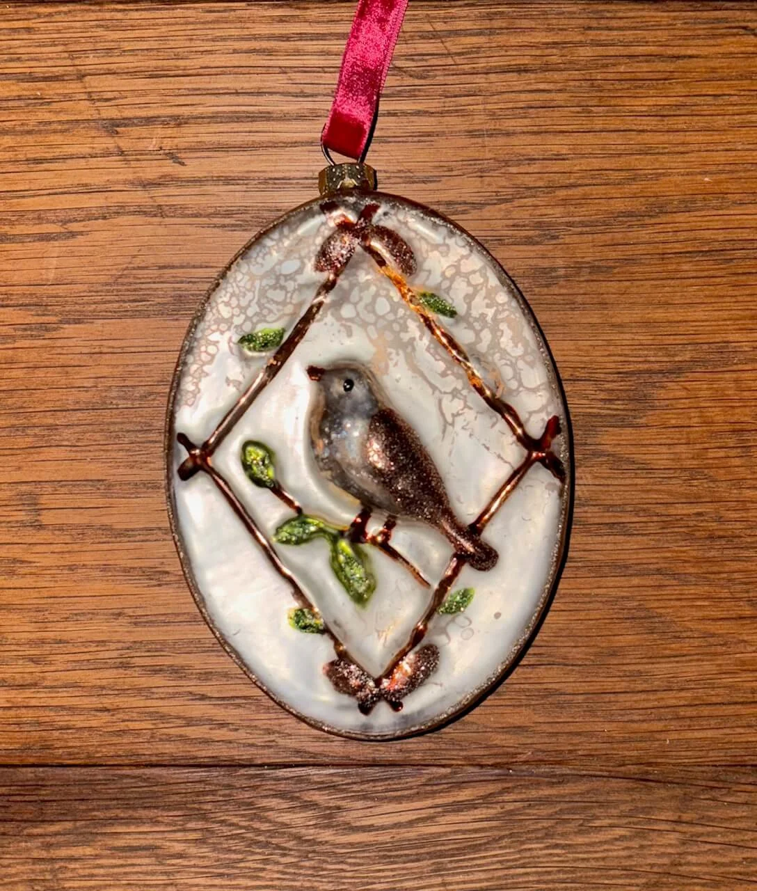 Sparrow Glass Ornament