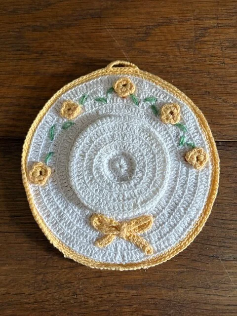 Vintage Crocheted Pot Holder - Hat