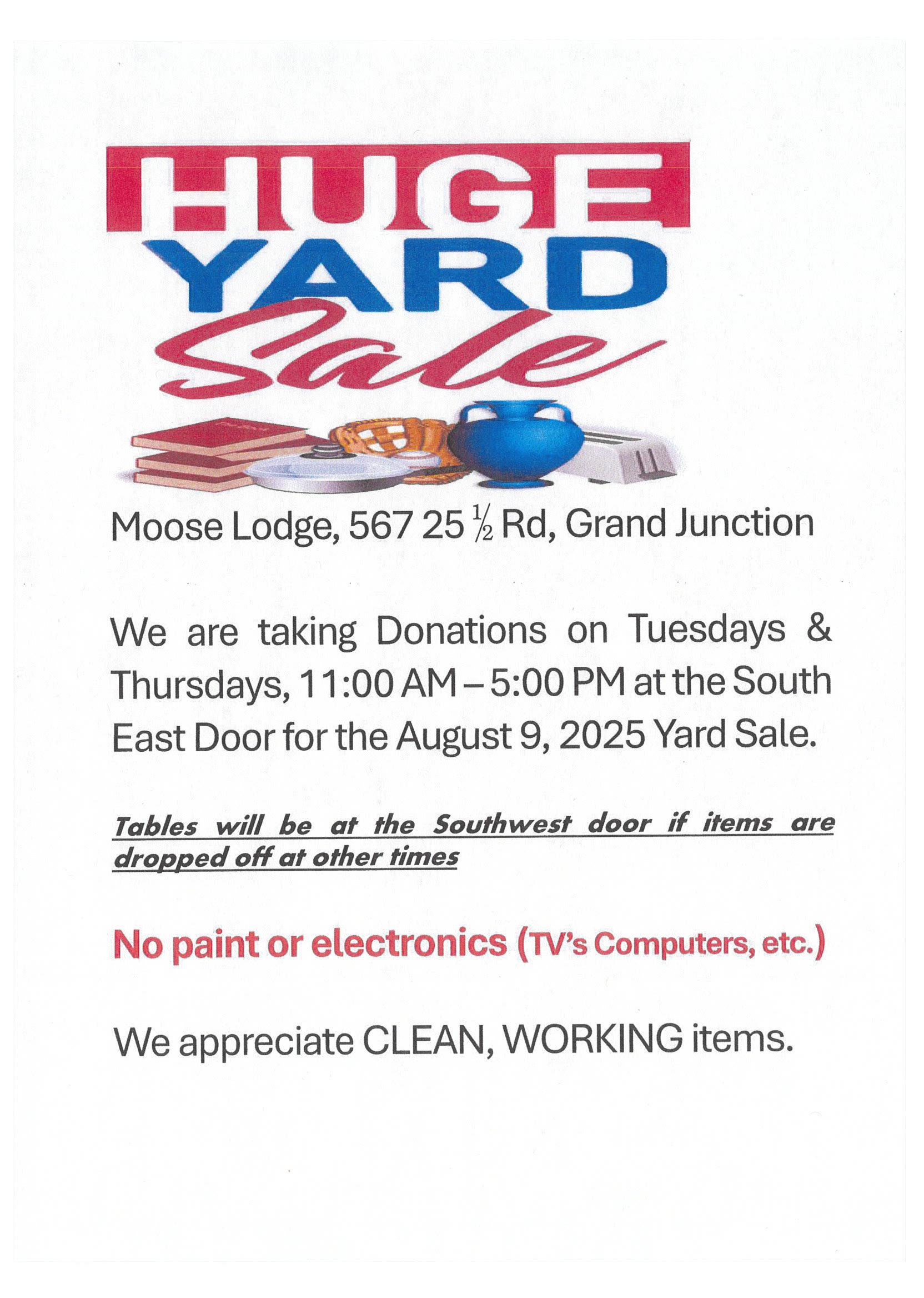 Moose Lodge Community Yard Sale
