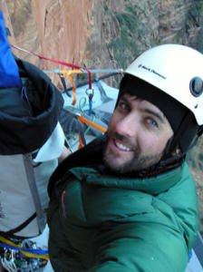 Climbing Spaceshot (5.10 C2), Zion, Utah (2006)