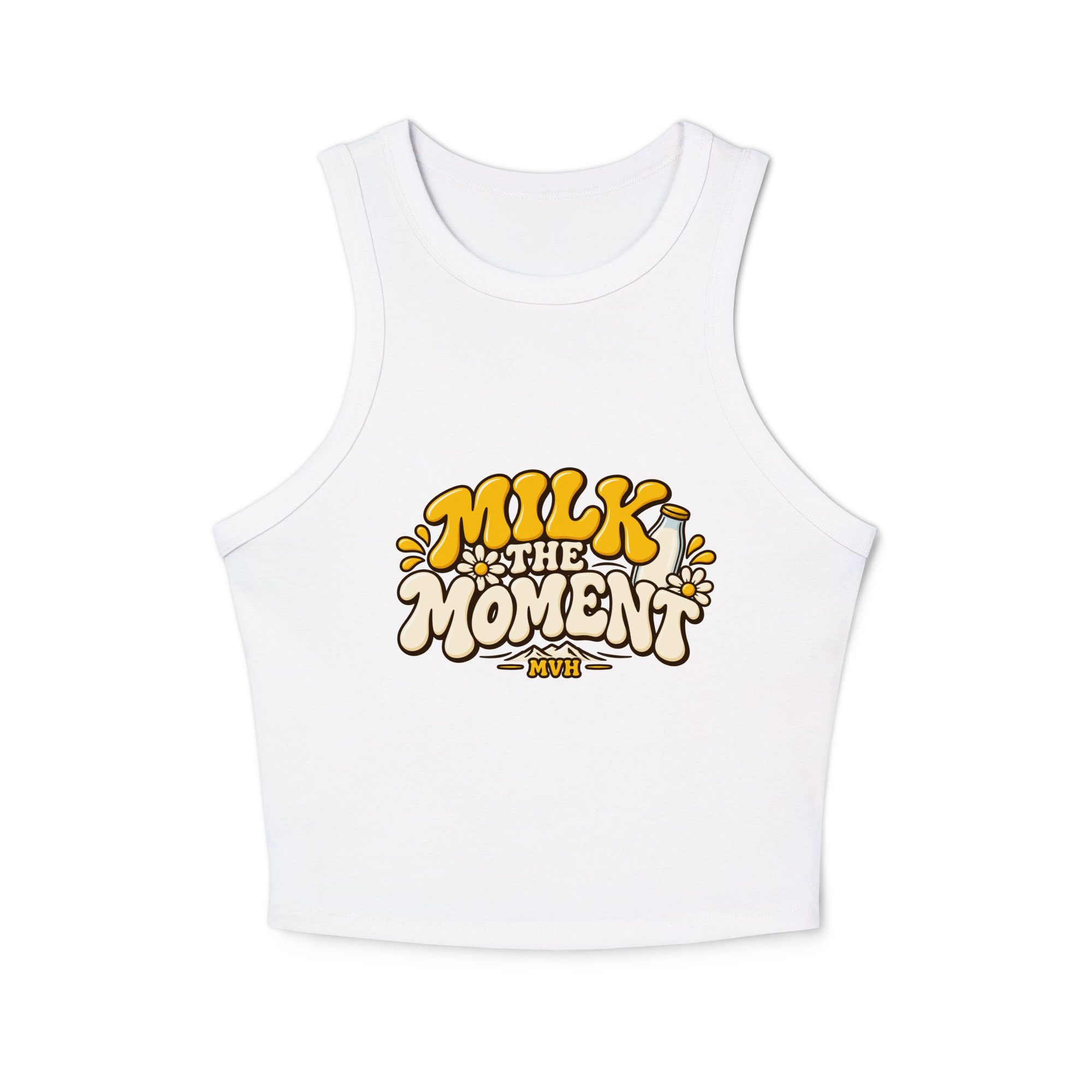 Milk the Moment Women's Micro Rib Racer Tank Top