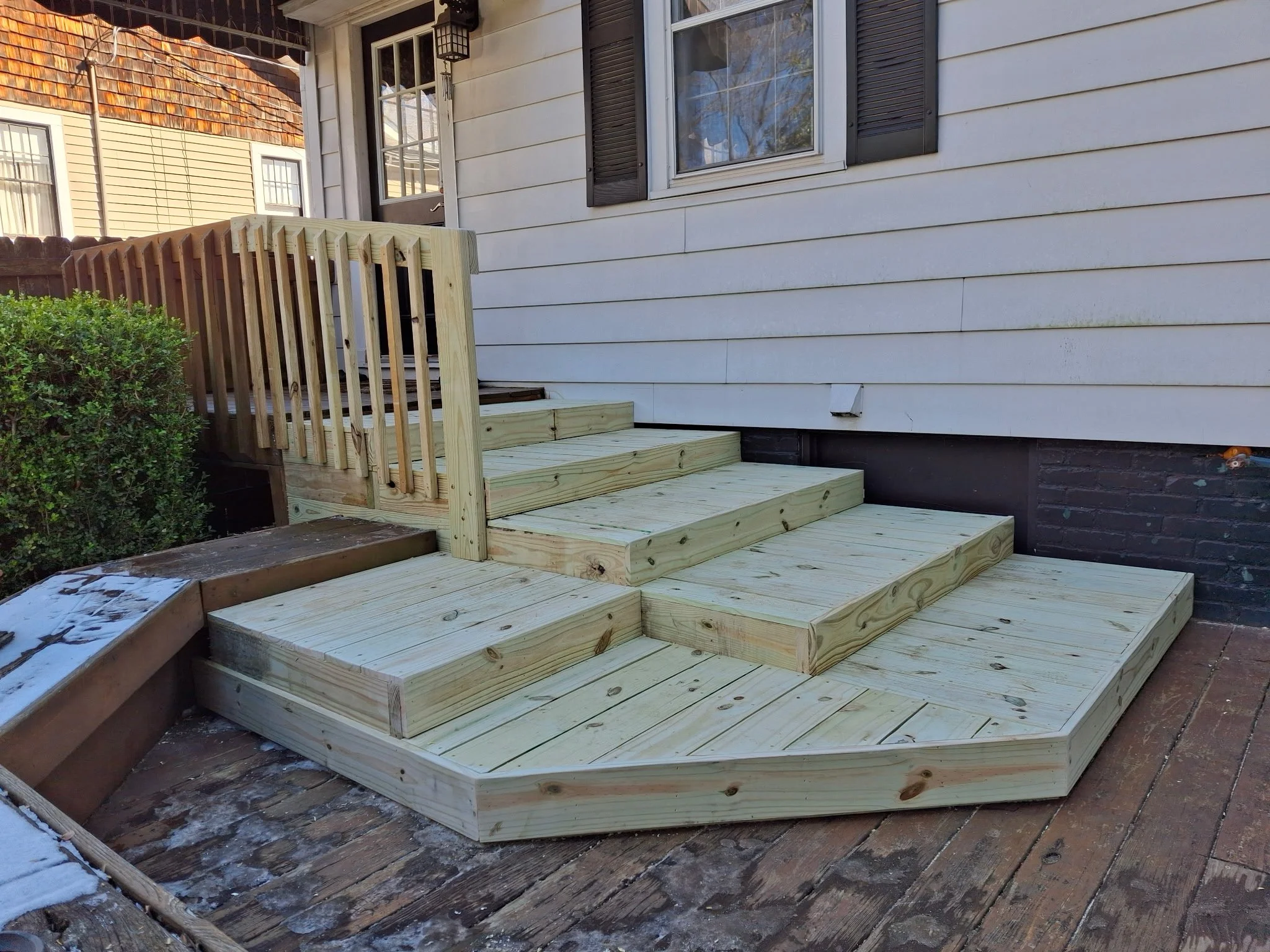 Deck stairs - deck repair and renovation near me - Greenville carpenter - Greenville handyman near me