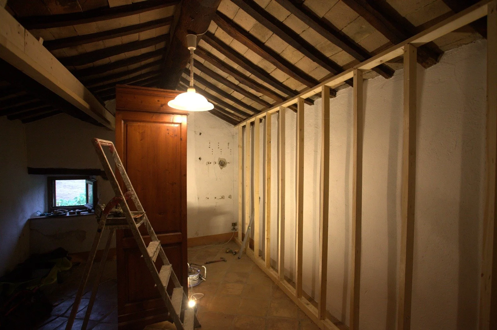 Before pics of an attic renovation - attic renovation - basement renovation near me - carpenter - handyman near me - Greenville, SC