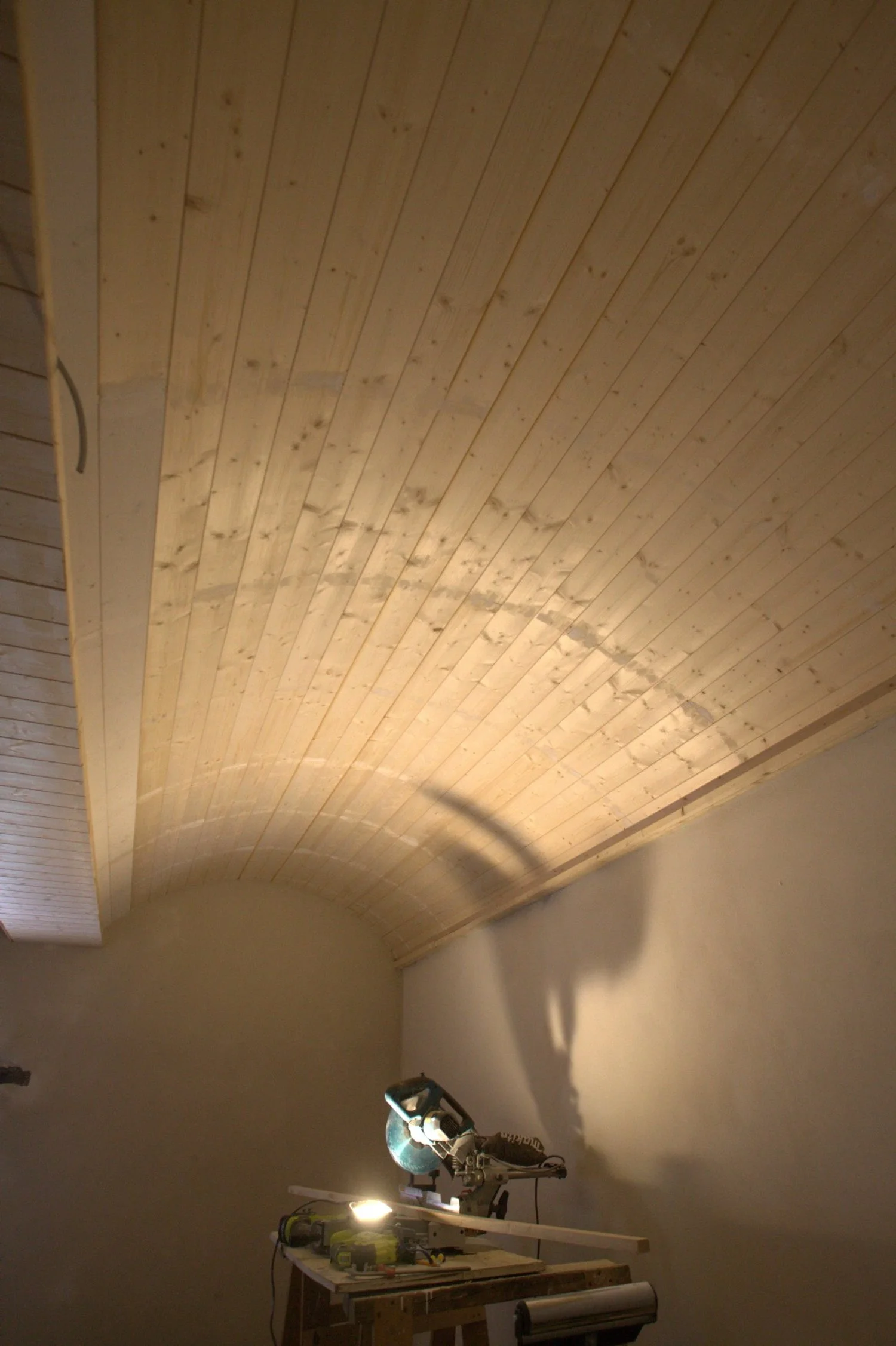 Barreled ceiling - carpenter near me - custom build barrel ceiling - handyman Greenville, SC