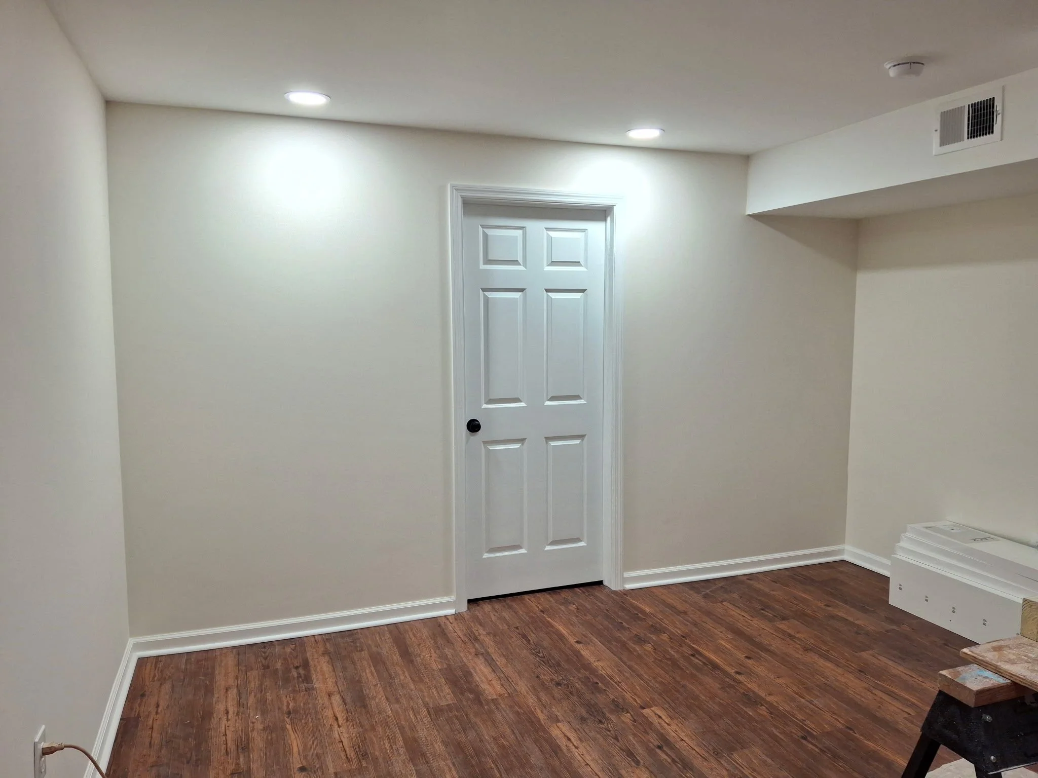 Before pic - feature wall - interior painting - painter near me Greenville, SC - custom shelving near me 