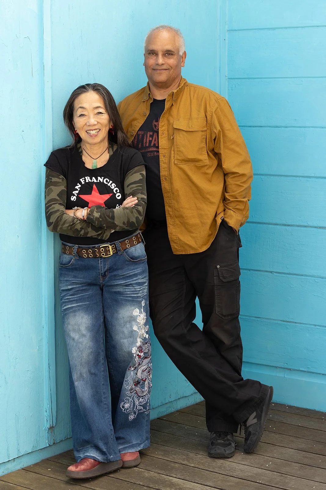 Keiko Shimosato Carreiro and Michael Gene Sullivan of the San Francisco Mime Troupe