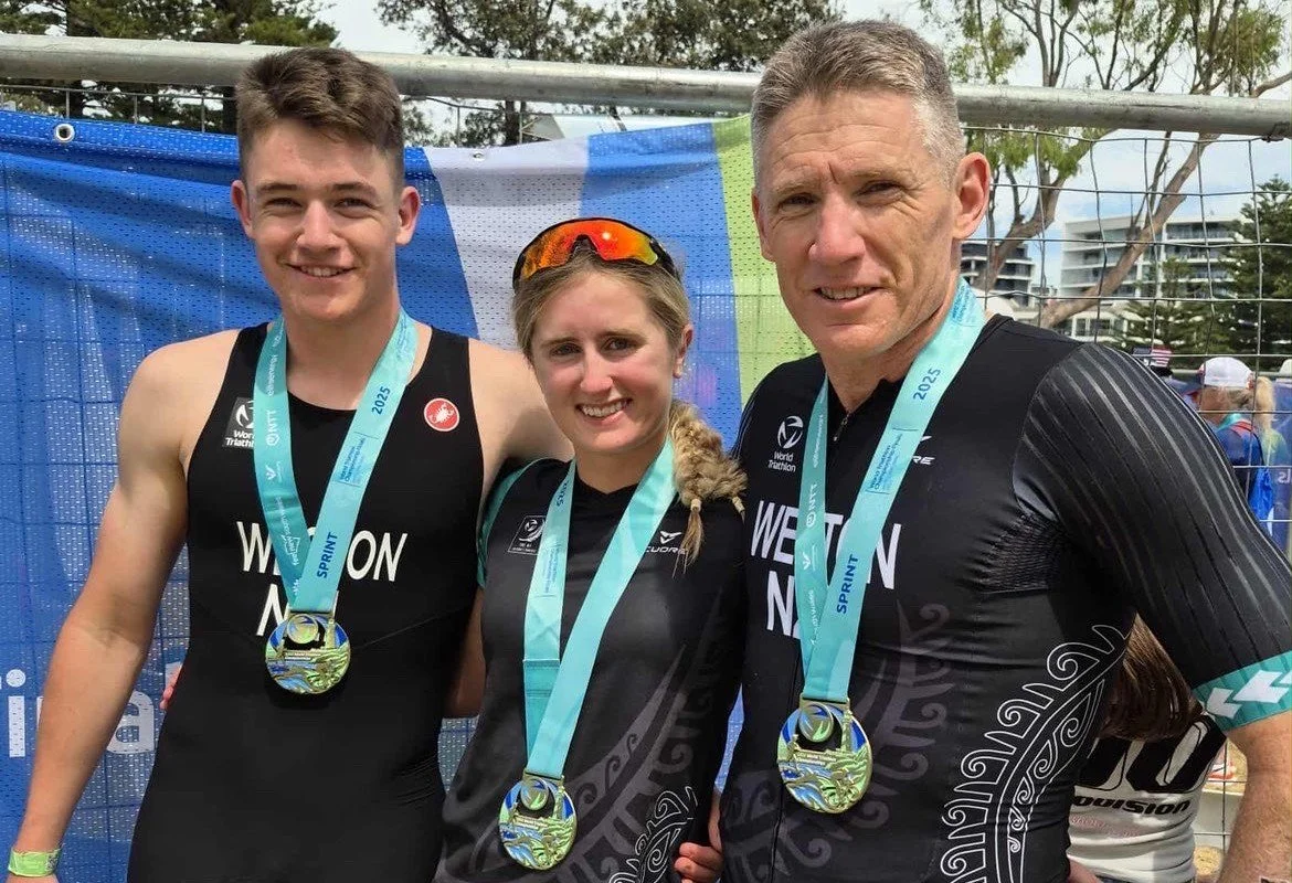 Triple success in triathlon