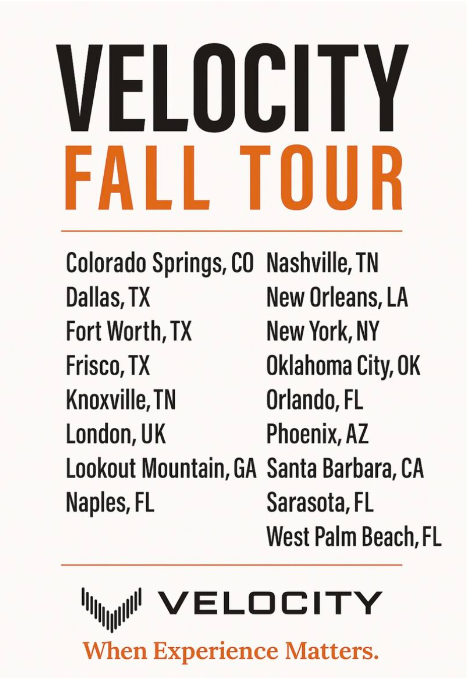 Velocity Fall Tour 2025
