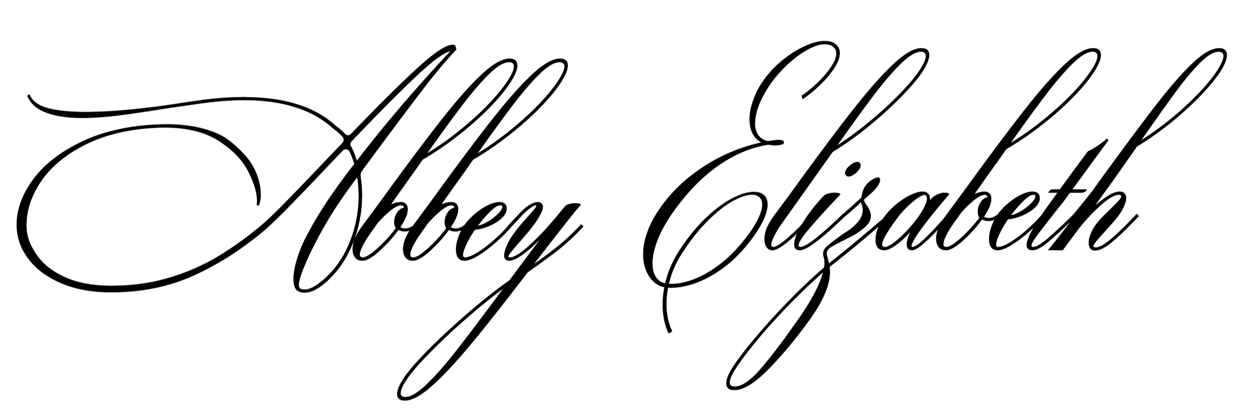 Elegant cursive text reading "Abbey Elizabeth"