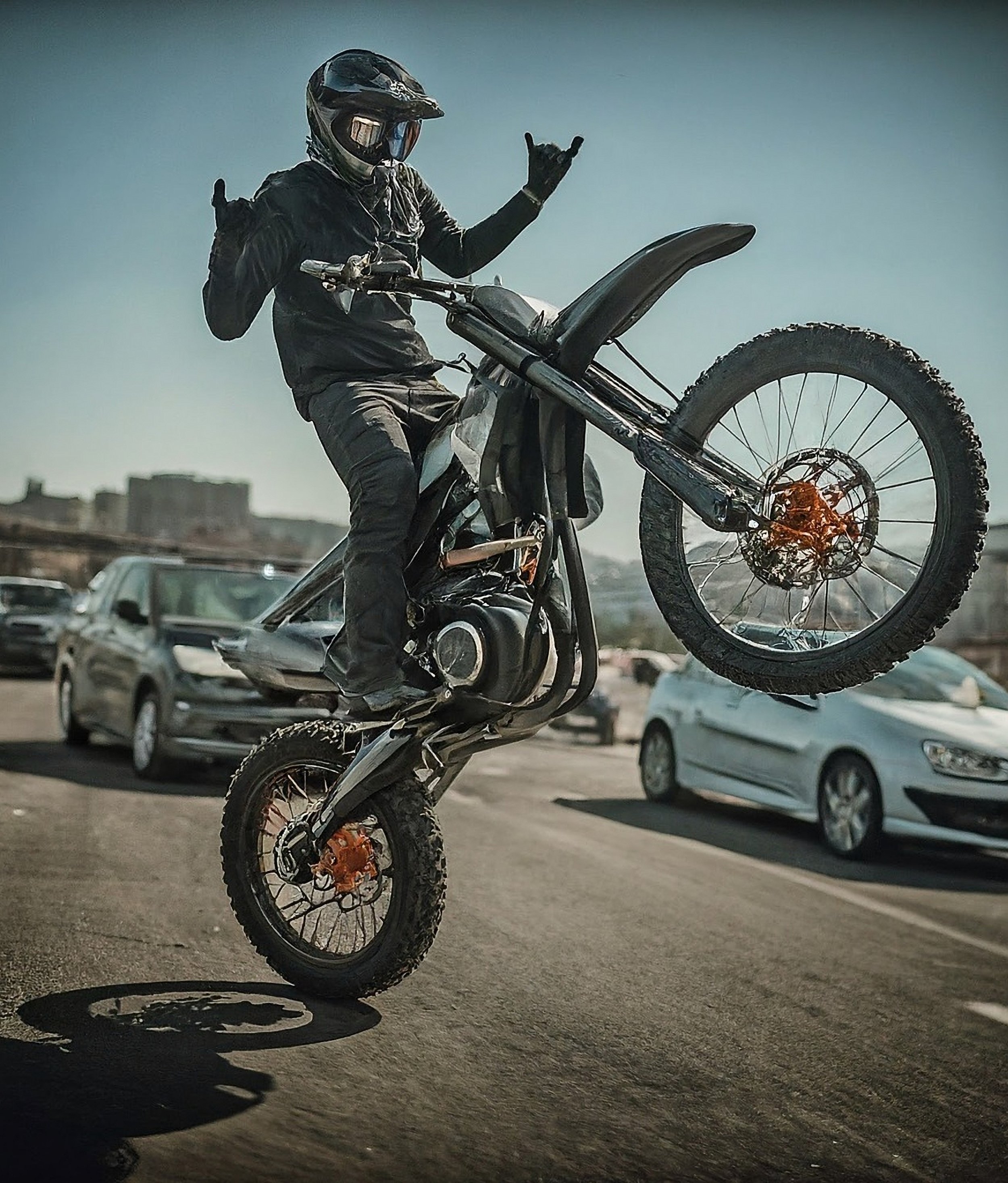 freestyle motorcycle drone photo