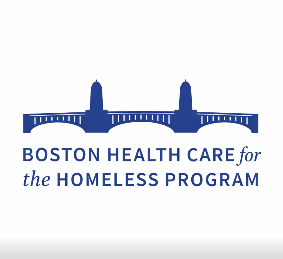 Logo for Boston Health Care for the Homeless Program featuring a stylized bridge silhouette.