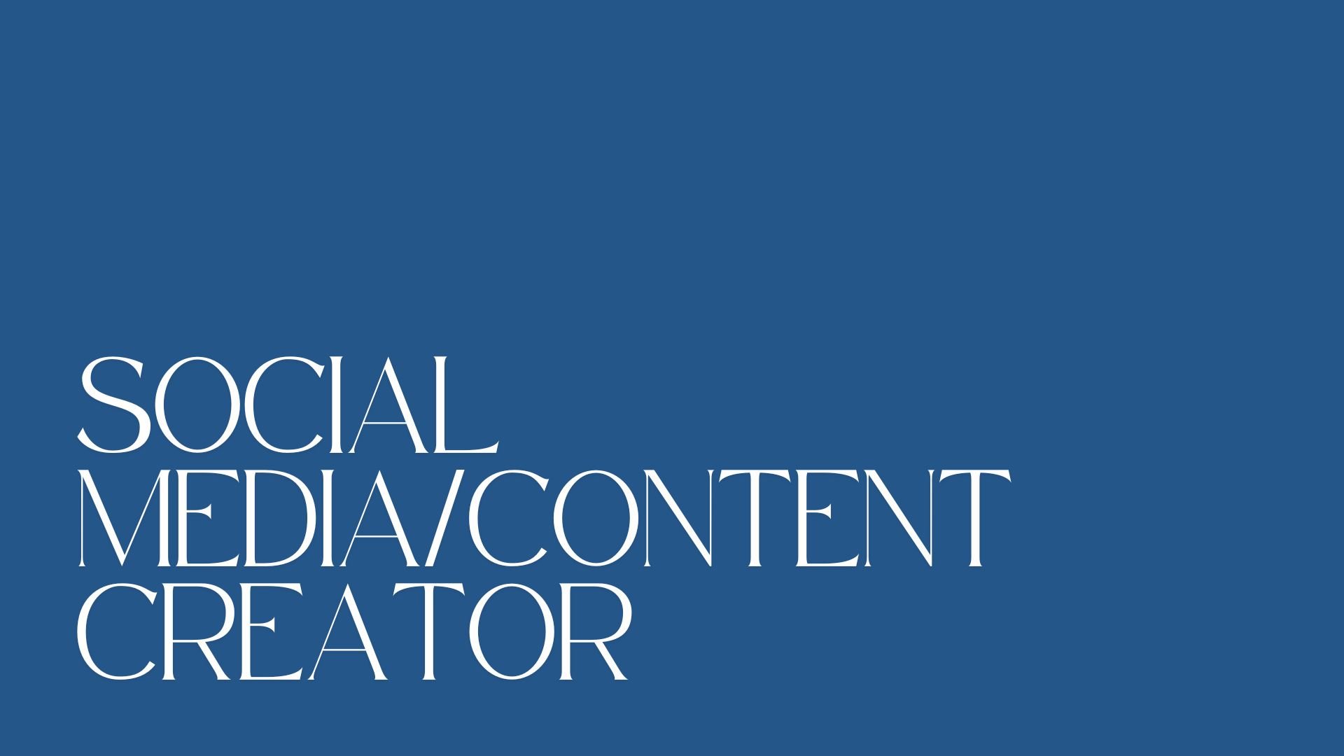 Social Media Manager/ Content Creator