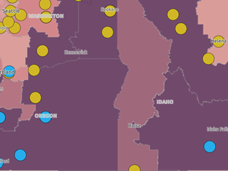 screenshot of the EPA EJ Grants Map