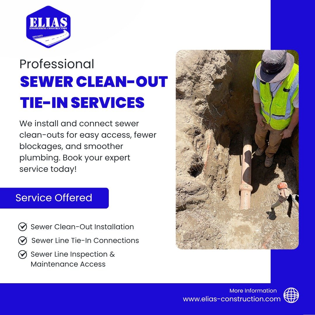 We offer professional sewer clean-out tie-in services to help prevent blockages and keep your plumbing system running smoothly! 💧

✔️ Clean-Out Installation
✔️ Tie-In Connections
✔️ Inspection &amp; Maintenance Access

📍Book your expert service tod