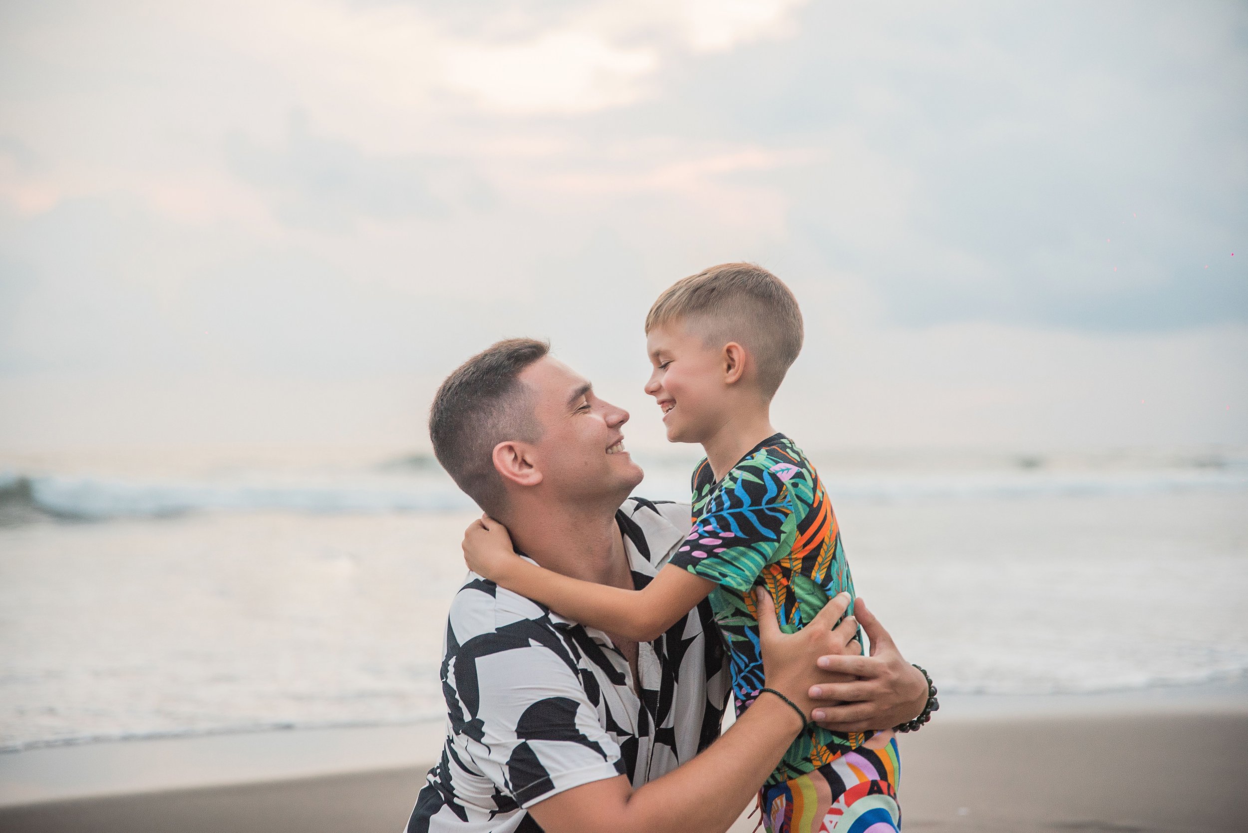 Father and son sharing a happy  moment