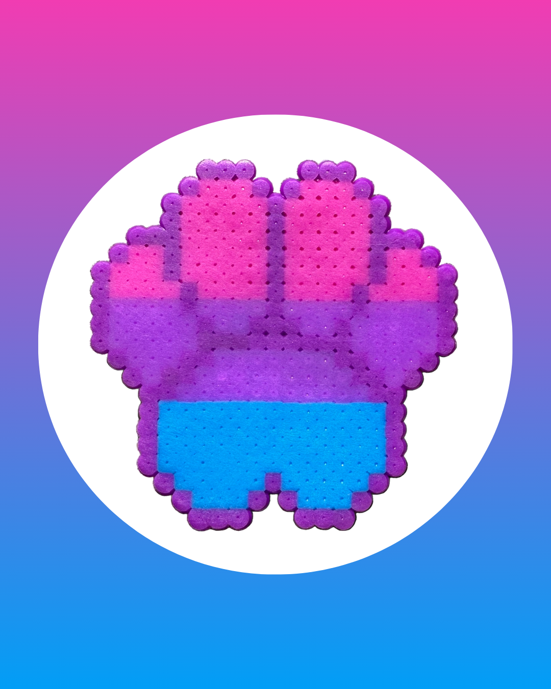 Bi Pride Paw Print Pixel Art Magnet - Bisexual Pride