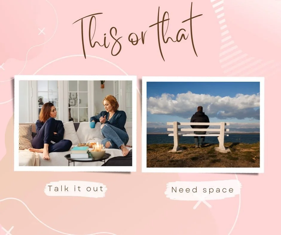 When you&rsquo;re upset, overwhelmed, or anxious&hellip; do you want to: talk it out or have space?  This is SUCH an important one!

Some people regulate through connection. Talking helps their brain process and settle.

Other people regulate through