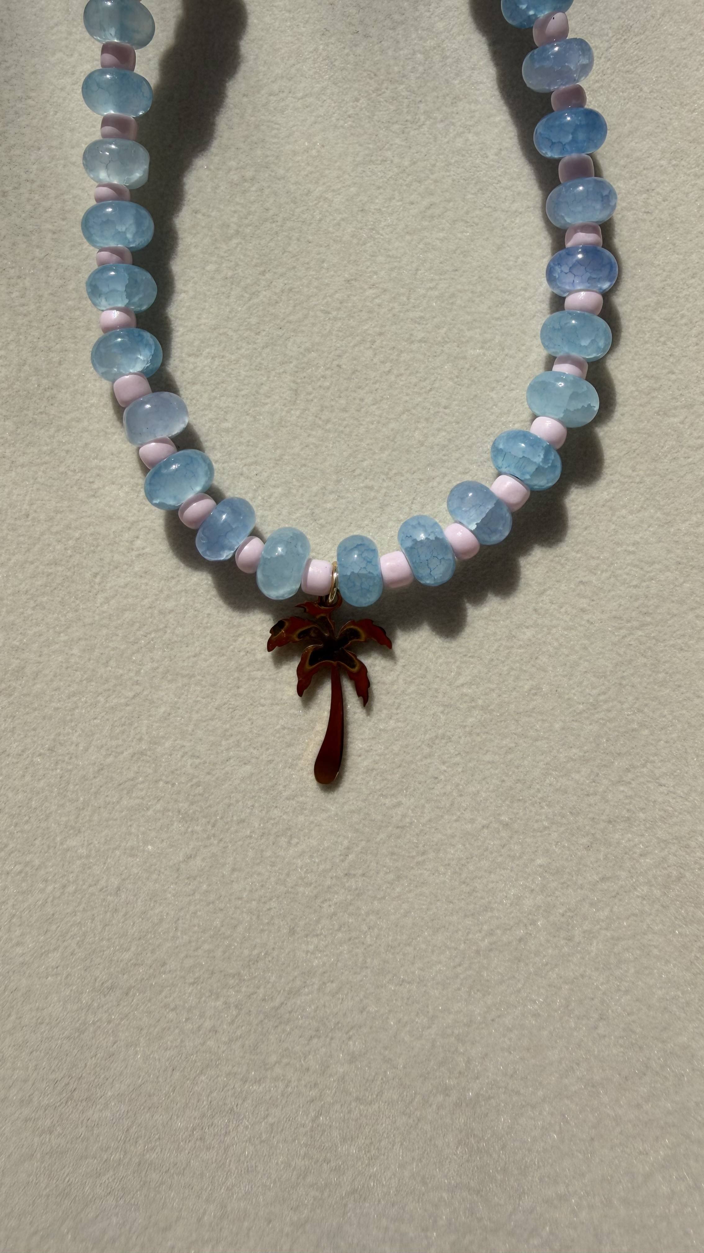Light Blue Pink Palm