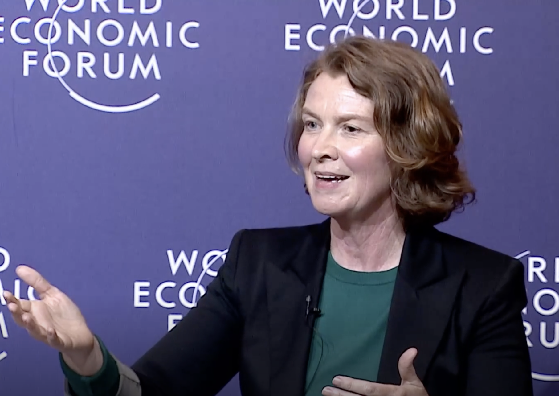 Professor Elizabeth Thurbon speaking at the World Economic Forum