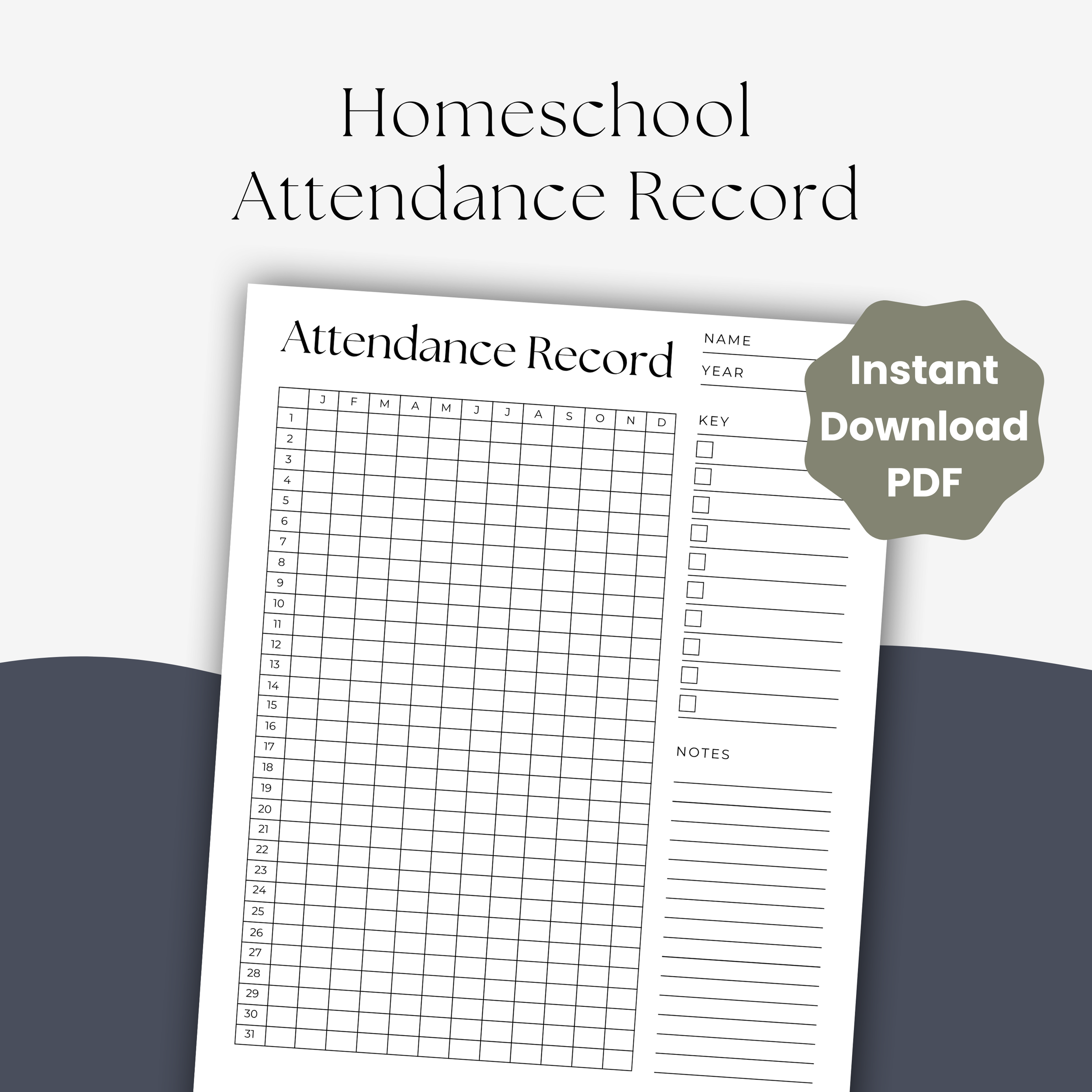 Homeschool Attendance Record