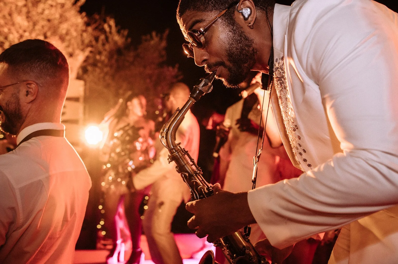Ibiza sax player at luxury wedding