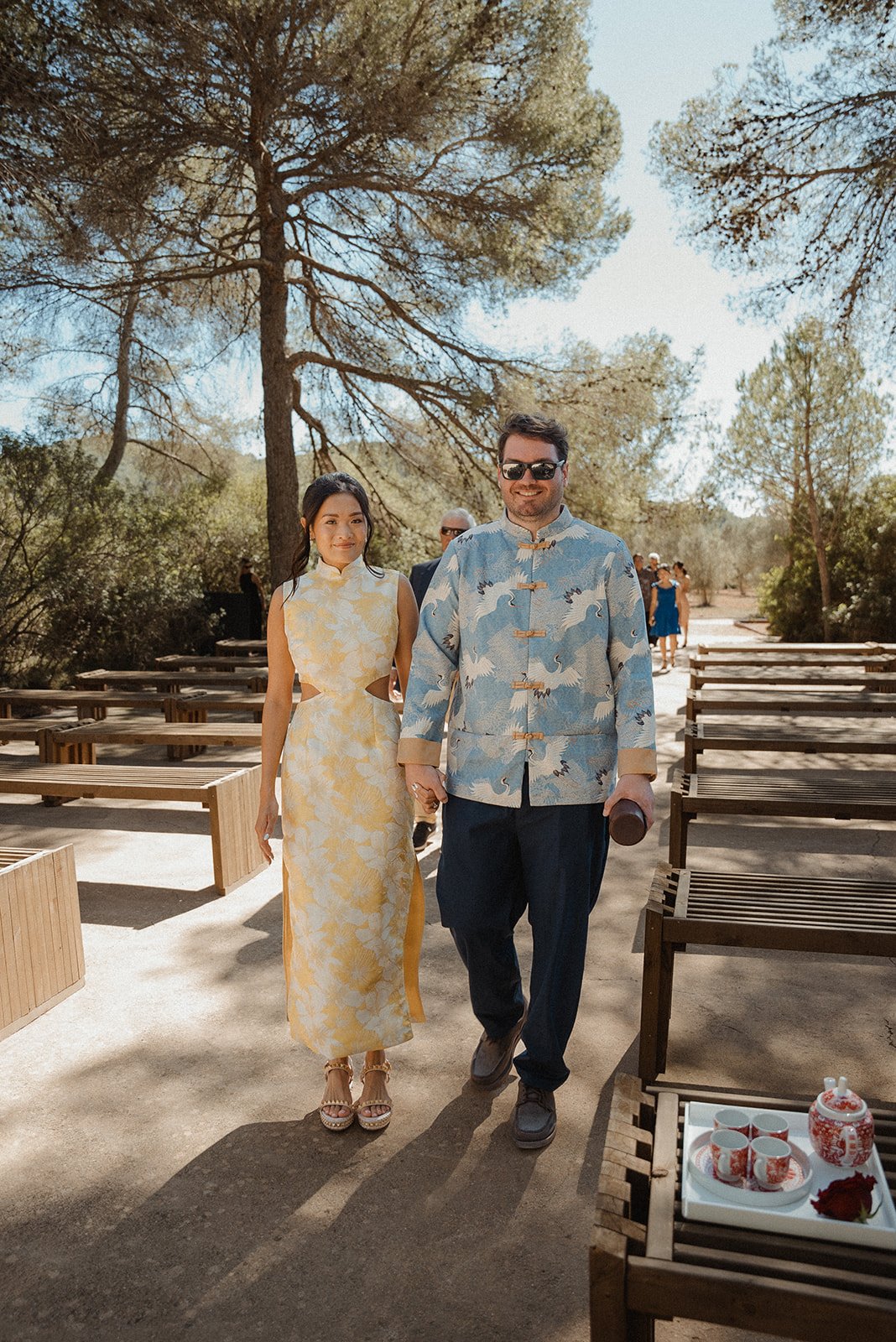 Traditional Chinese tea ceremony at luxury Ibiza wedding