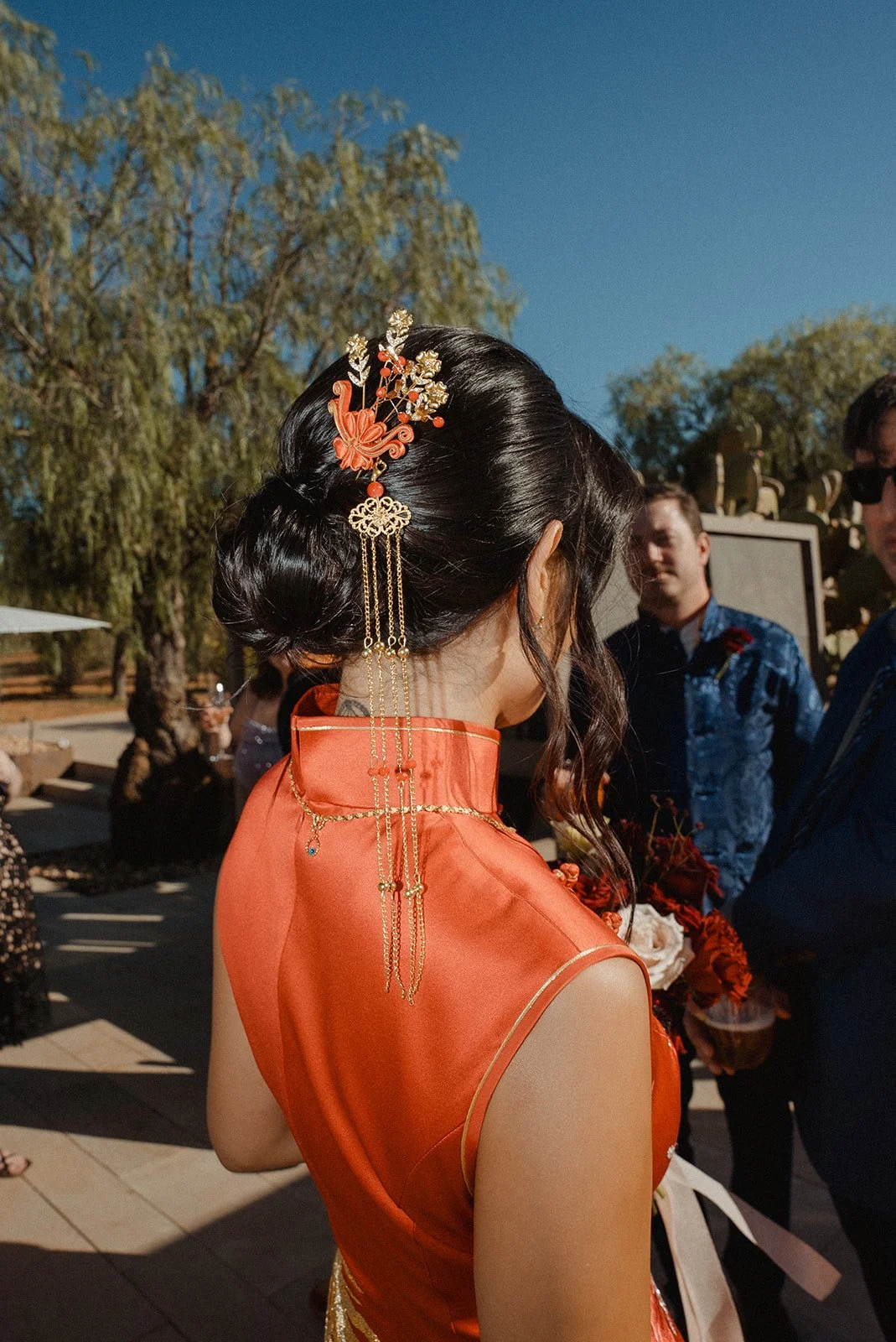 Chinese bridal fashion with modern styling, Ca Na Xica wedding Ibiza