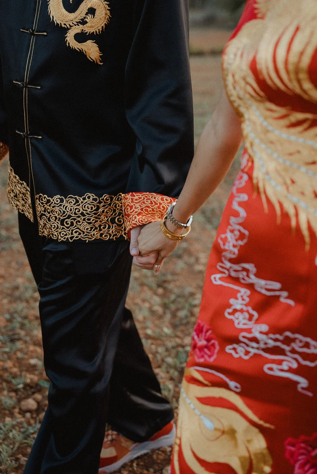 Chinese bridal fashion with modern styling, Ca Na Xica wedding Ibiza