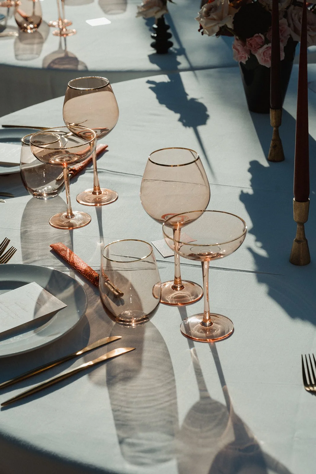 Vibrant reception styling with red and pink florals by Aurea, Ca Na Xica Ibiz