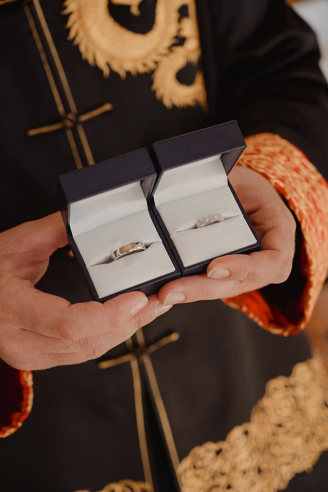 Chinese bridal fashion with modern styling, Ca Na Xica wedding Ibiza