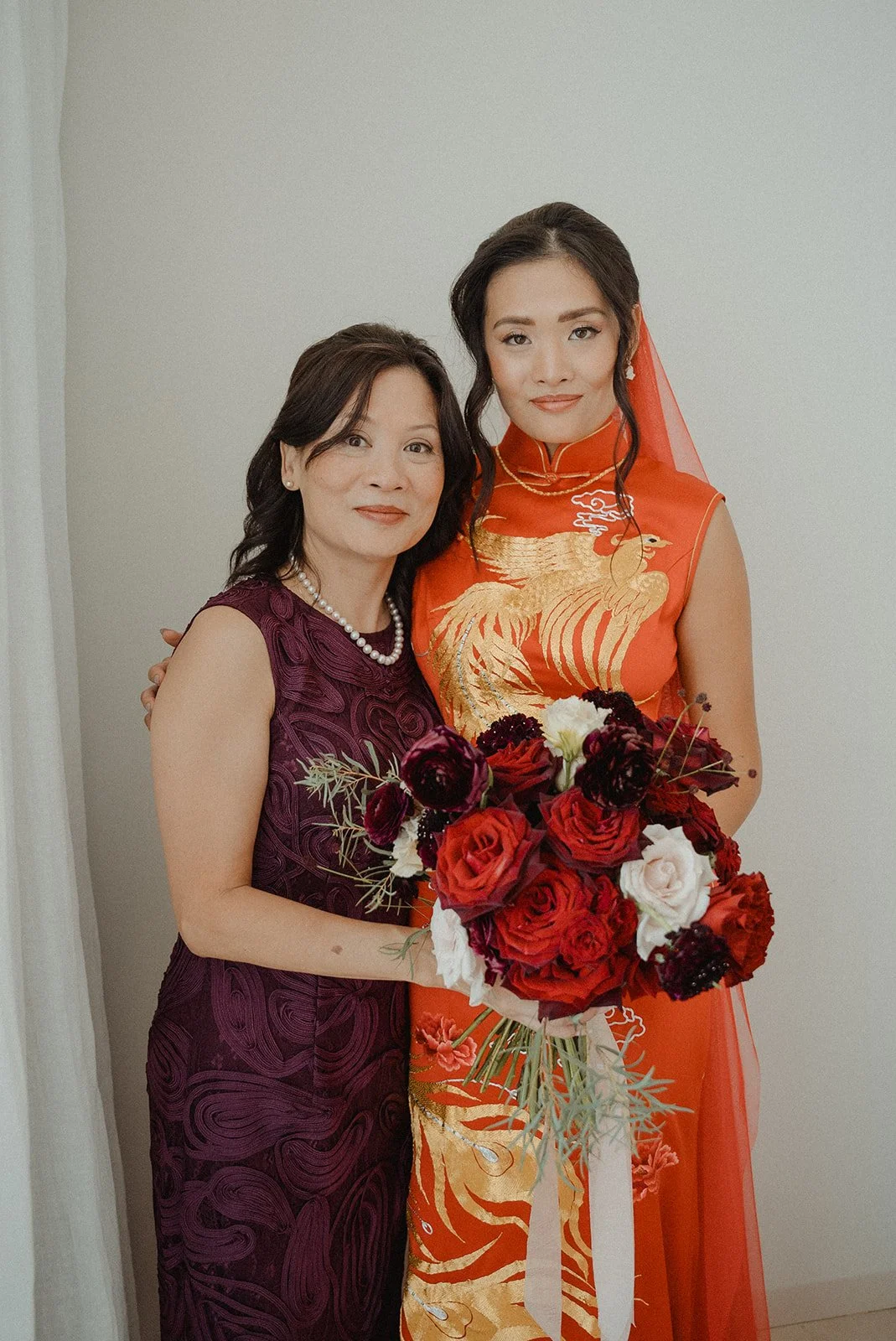Bride in custom Jinza Oriental Chinese wedding dress with Christian Louboutin heels, Ibiza