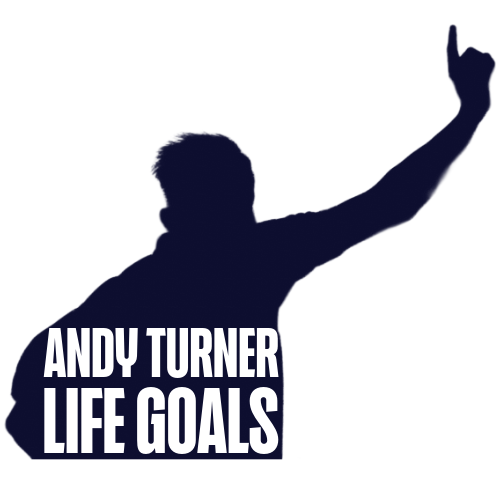 Logo depicting a silhouette of former Premier League player, Andy Turner, about whom Racing Snake Media is making a documentary.