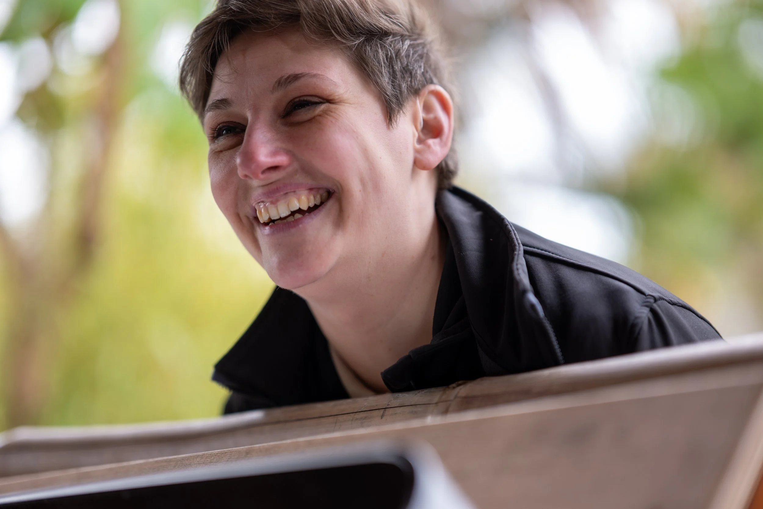 Behing the scenes image of Jess Neale at Chester Zoo taken by Racing Snake Media during filming for a STEM Live Lesson.