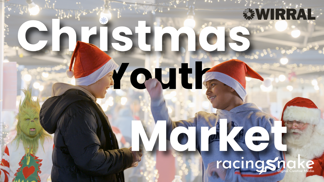 Wirral Council's Christmas Youth Market Birkenhead Market was filmed by Racing Snake Media. This is an image of one of the young stall holders featured in the film.