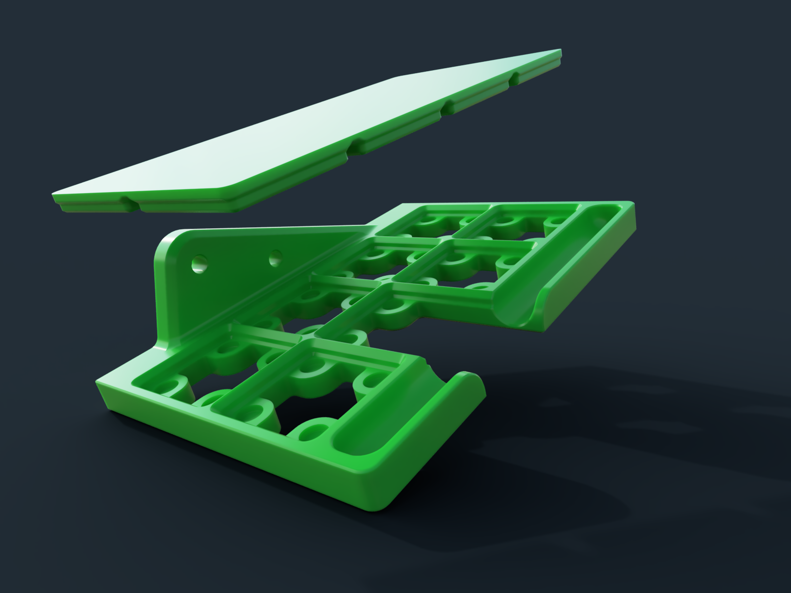 Angled Gridfinity Tray - upgrade for Bow Xtender and DIY tablesaw fence - 3D files