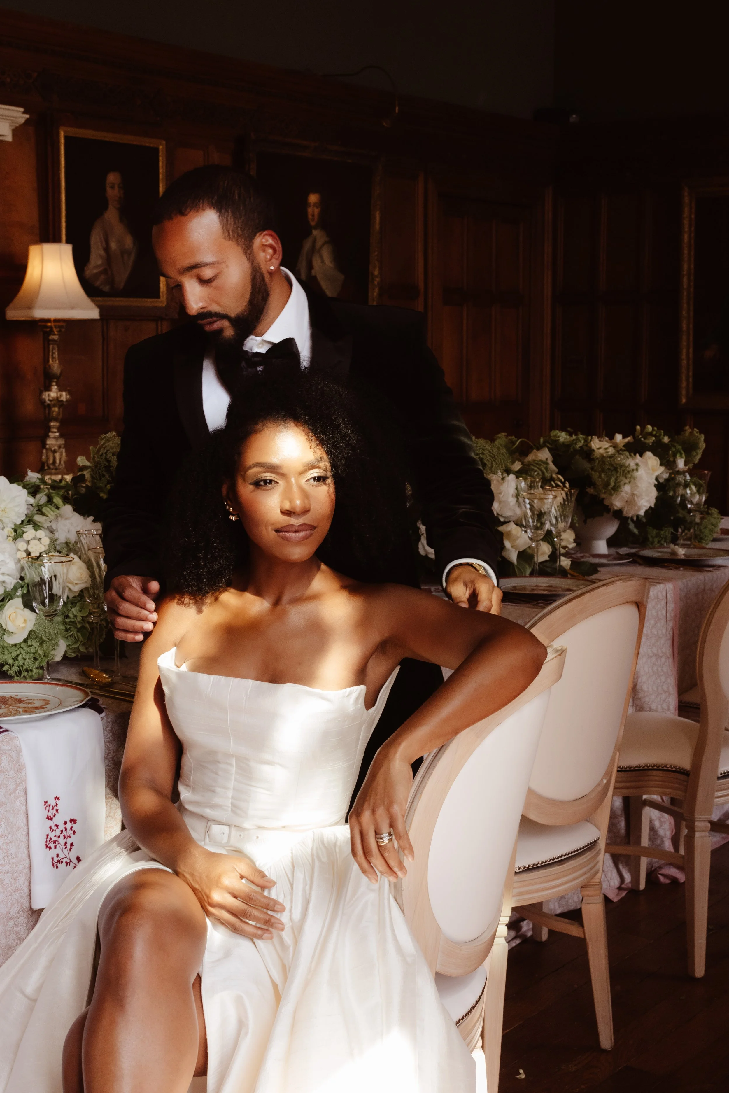 A woman in a strapless wedding dress. wedding at arley hall, documentary and editorial wedding photography 