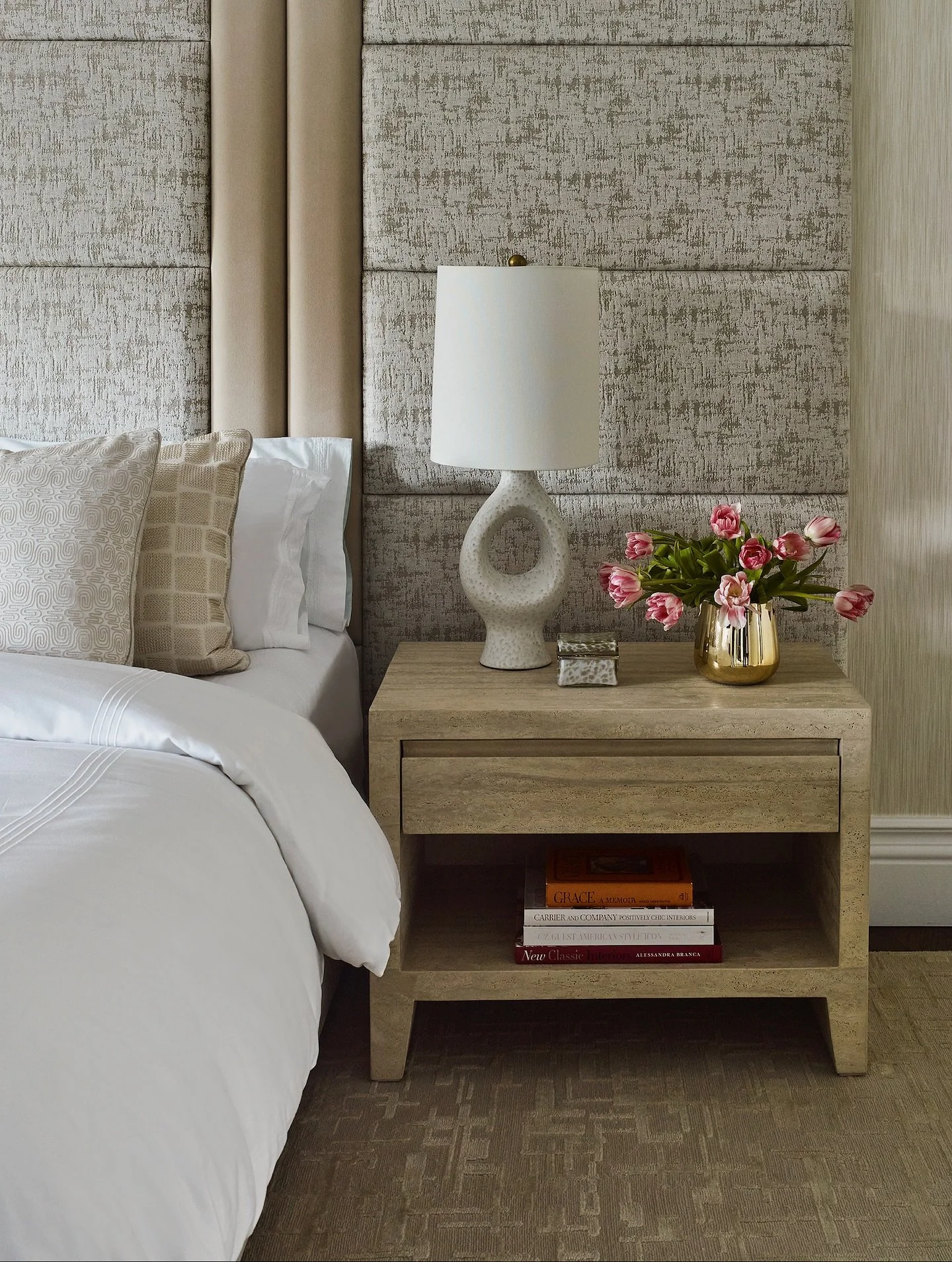 When Custom Becomes Couture - a dramatic custom bed for our Long Island project. 
#interiordesign #interiordesigner #interiordesigners #interiordesignersofinsta #interiors #bedroomdesign #longisland