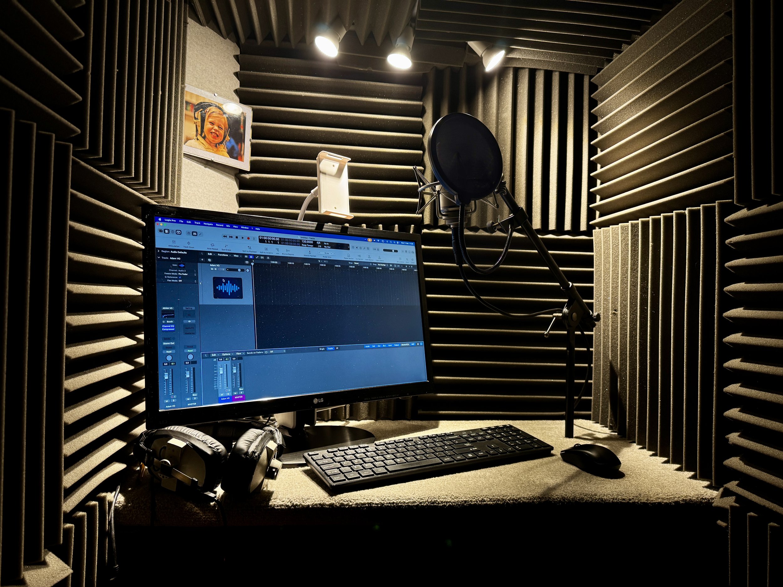 Image of the voice booth in Yorkshire where we record professional voice overs