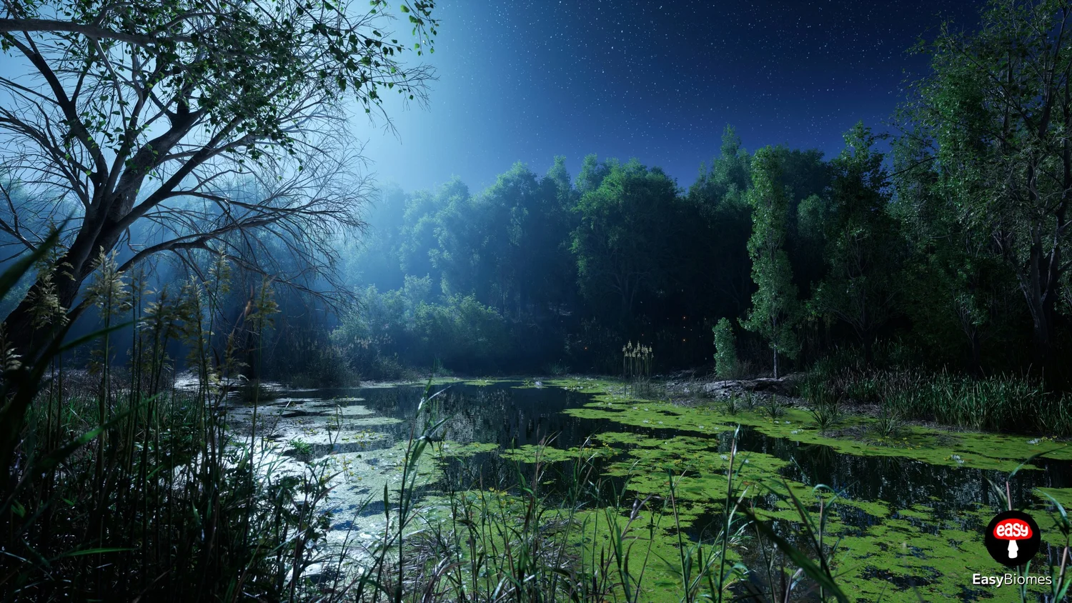 Procedural river and lakes biome generated in Unreal Engine 5