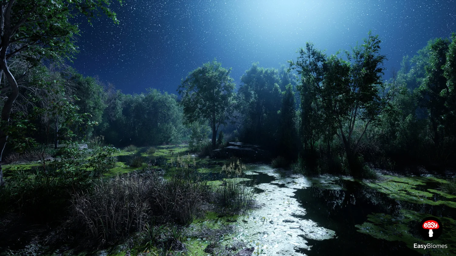 Unreal Engine 5 PCG river biome with realistic water shading