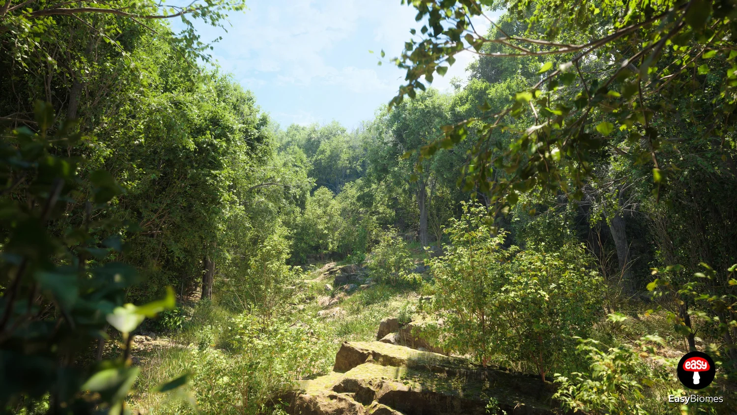 Procedural tree generation showcased in Unreal Engine 5 forest biome